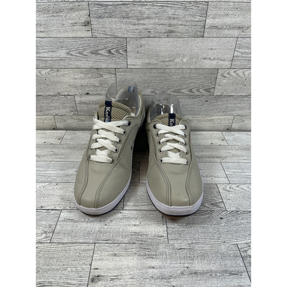 Keds Women's Size 7 Oxford Leather Beige Laced Up Sneaker Walking Shoes